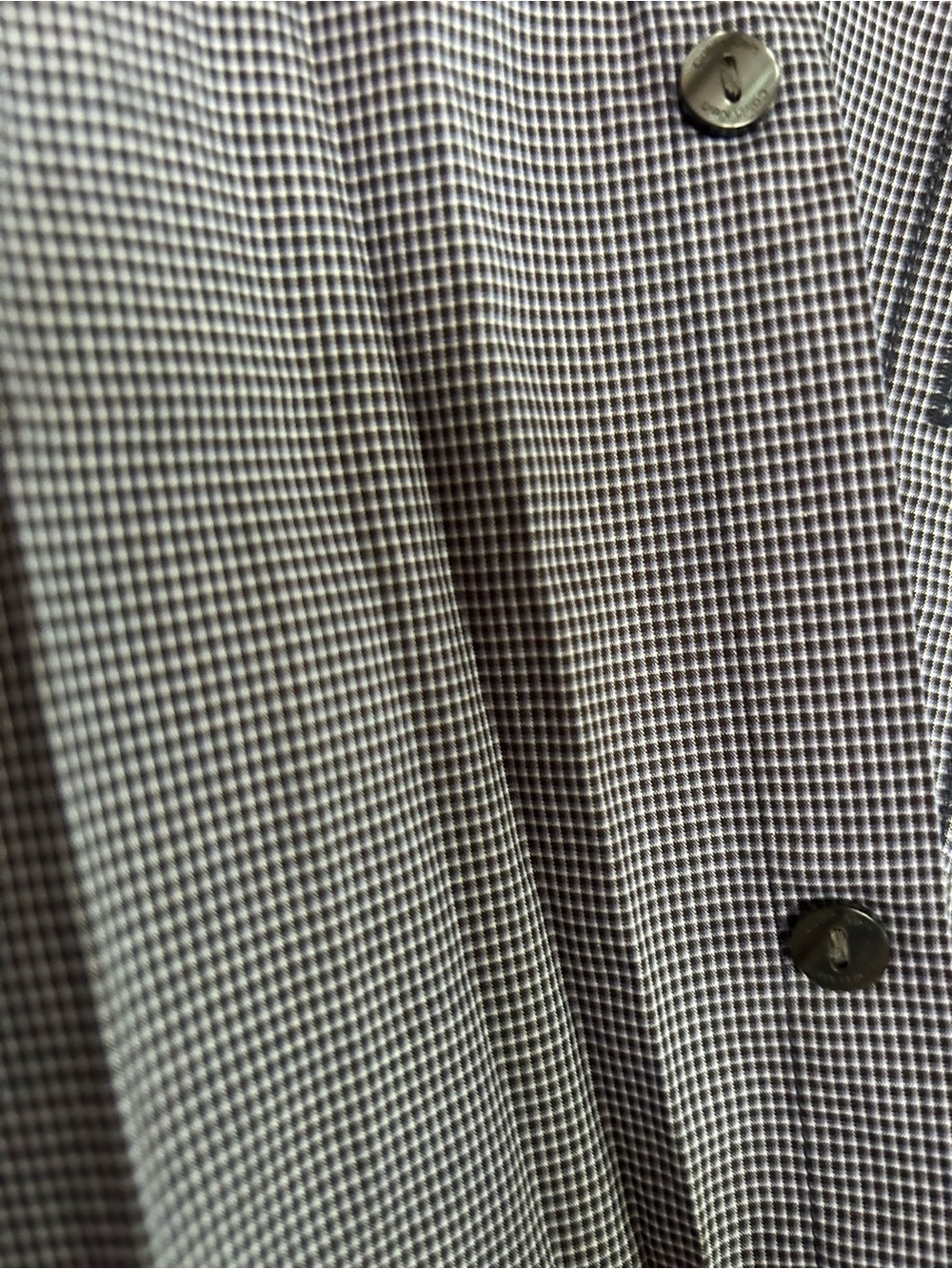 Calvin Klein Men's Navy Micro-Check Dress Shirt - Picture 3 of 3